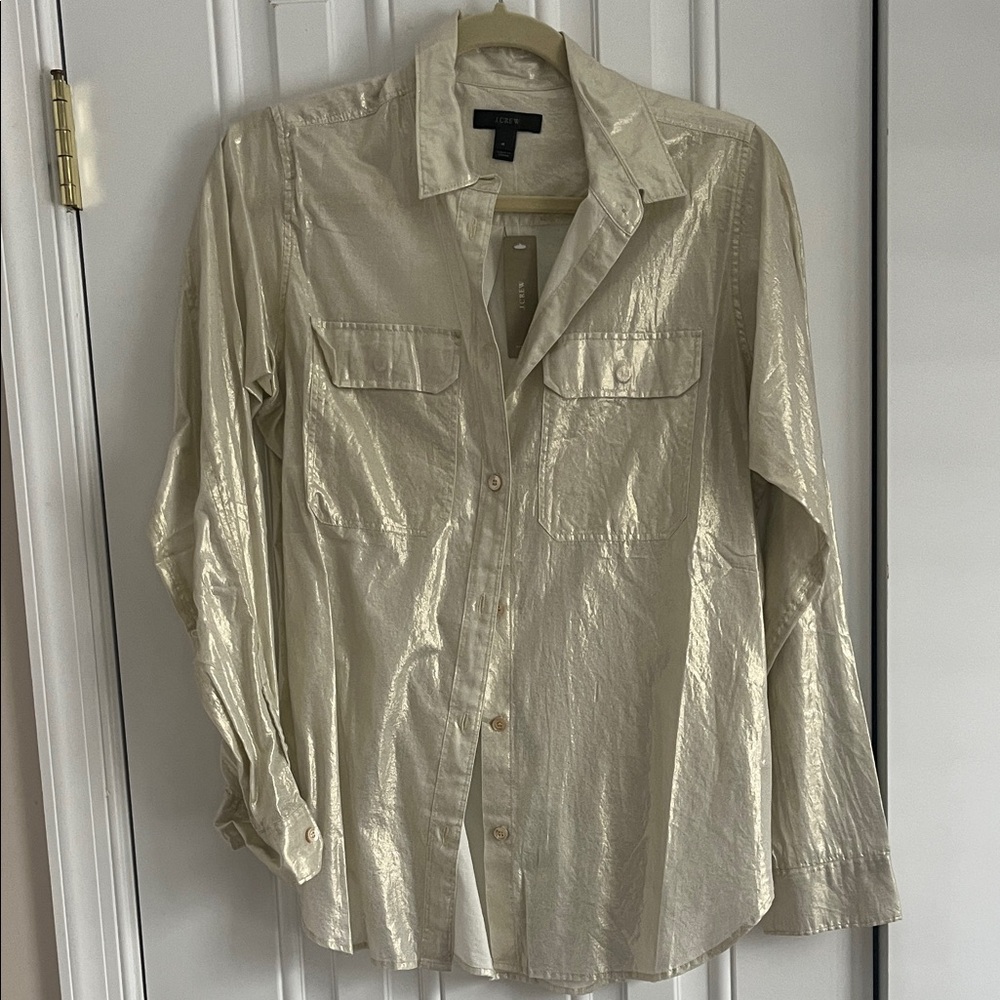 J Crew Shimmering Beige Women’s Shirt